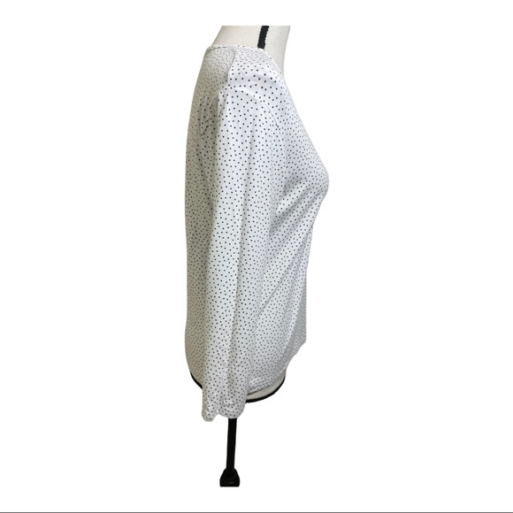 Pendleton womens top polk dots long sleeve white black Rayon size Small.… - Picture 6 of 10